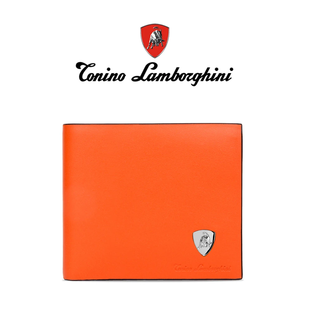 Tonino Lamborghini 藍寶堅尼 PATL32071 活力鮮豔小牛皮短夾/皮夾(0002 橘)