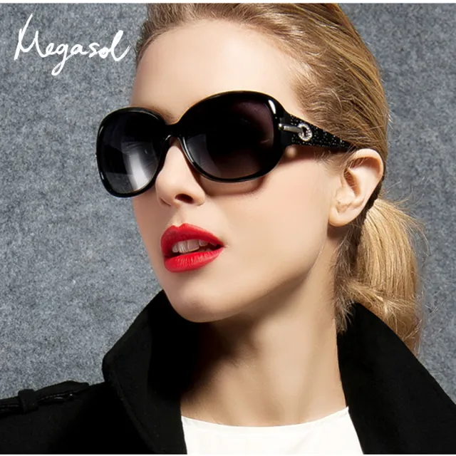 【MEGASOL】寶麗萊UV400偏光太陽眼鏡(設計師晶鑽款MS4126-5色任選)