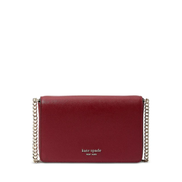 【KATE SPADE】專櫃經典不敗款 Spencer Crossbody 防刮皮革 側背包 斜背包(側肩包 斜背包 紅色)