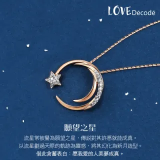 【PROMESSA】愛情密語 流星 18K玫瑰金鑽石項鍊