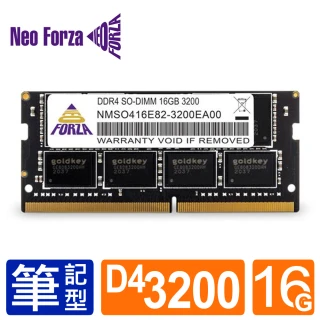 【Neo Forza 凌航】DDR4 3200/16G NB 用記憶體(NMSO416E82-3200EA10)