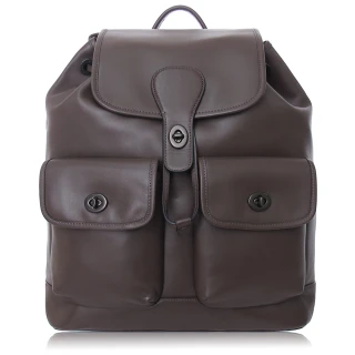 【COACH】小牛皮 / HERITAGE 大款 / 後背包(深咖)
