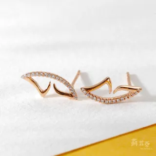 【蘇菲亞珠寶】愛的羽翼玫瑰金 鑽石耳環