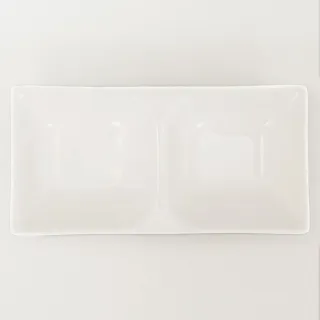 【NITORI 宜得利家居】雙格盤 JXD123-02 白色系餐具(雙格盤)