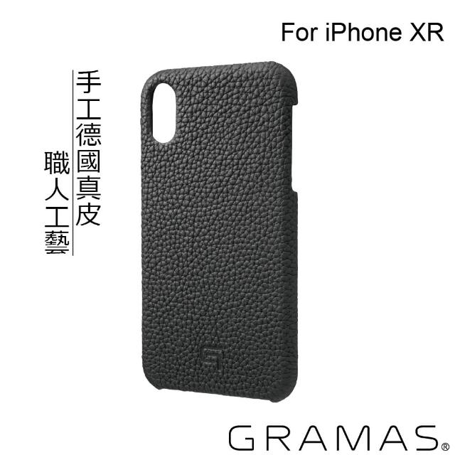 【Gramas】iPhone XR 手工德國真皮背蓋(黑)