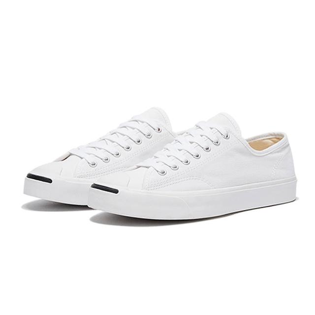 【CONVERSE】休閒鞋 男鞋 女鞋 帆布鞋 運動 低筒 開口笑 JP OX WHITE/WHITE/BLACK 白 164057C