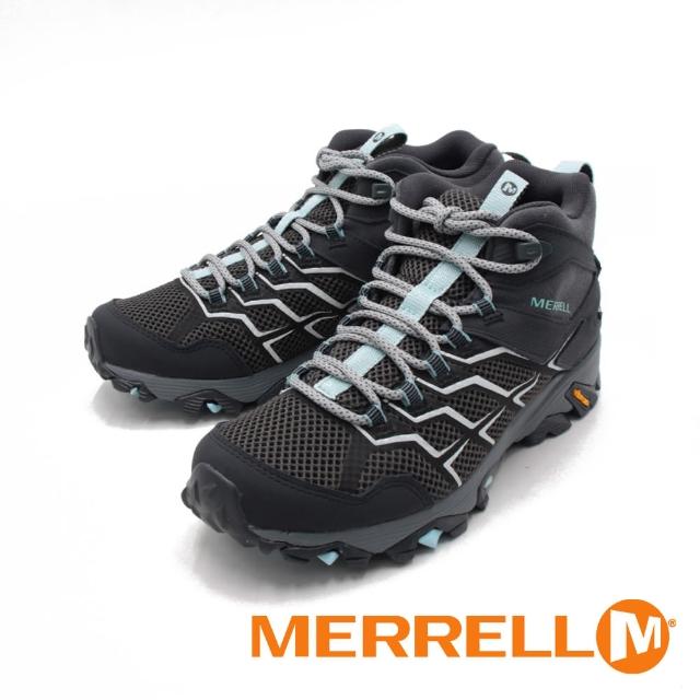 【MERRELL】女 MOAB FST 2 MID GTX中筒運動鞋 女鞋(藍綠)