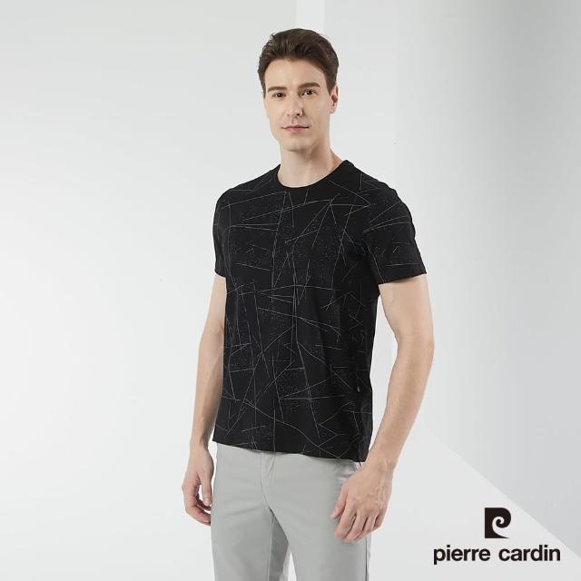 pierre cardin 皮爾卡登【pierre cardin 皮爾卡登】男裝 幾何印花短袖圓領衫-黑色(5217284-99)