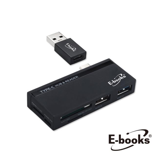 【E-books】T42 Type C+USB3.0萬用雙介面OTG HUB讀卡機