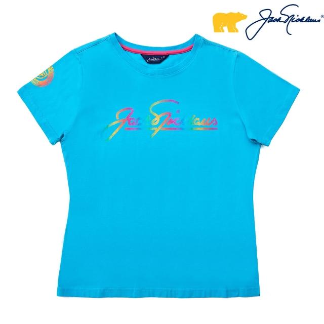 【Jack Nicklaus 金熊】GOLF女款英文印花T-SHIRT(藍色)