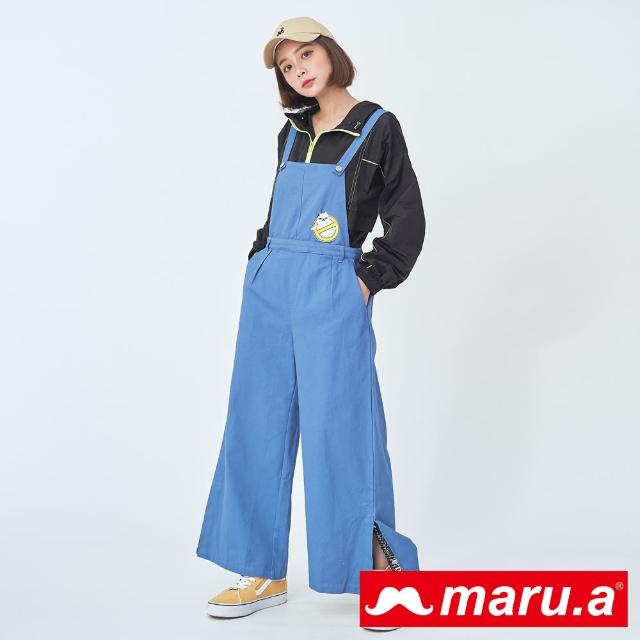 maru.a【maru.a】可愛Miru刺繡連身吊帶褲(深藍)