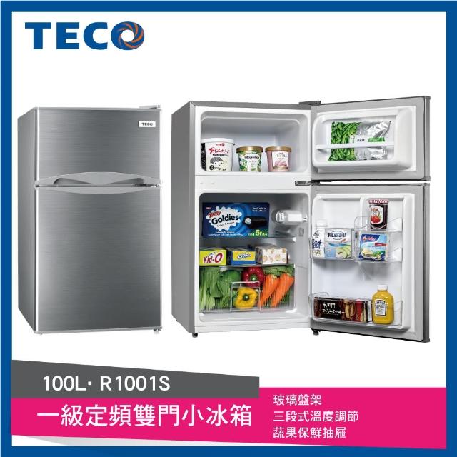 TECO 東元【TECO 東元】100公升 一級能效定頻右開雙門冰箱(R1001S)