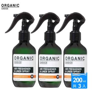 【澳洲Organic Choice】天然有機防除塵蹣噴霧200ml-檸檬草雪松(三入超值組)