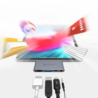 【ADAM】Hub i4 四合一 USB-C iPad Pro影音集線器(一秒擴充MacBook Pro)