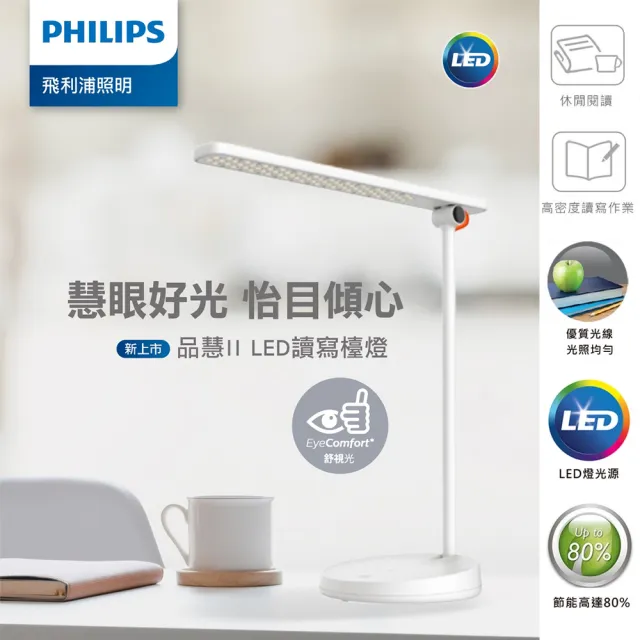 【Philips 飛利浦照明】品慧7.4W可調光LED檯燈(66127)