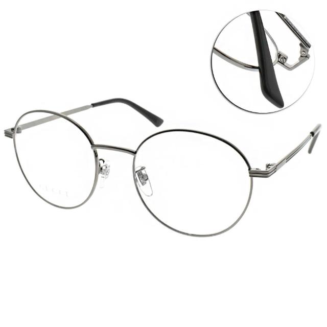 【GUCCI 古馳】光學眼鏡 時尚圓框款(槍灰#GG0839OK 004)
