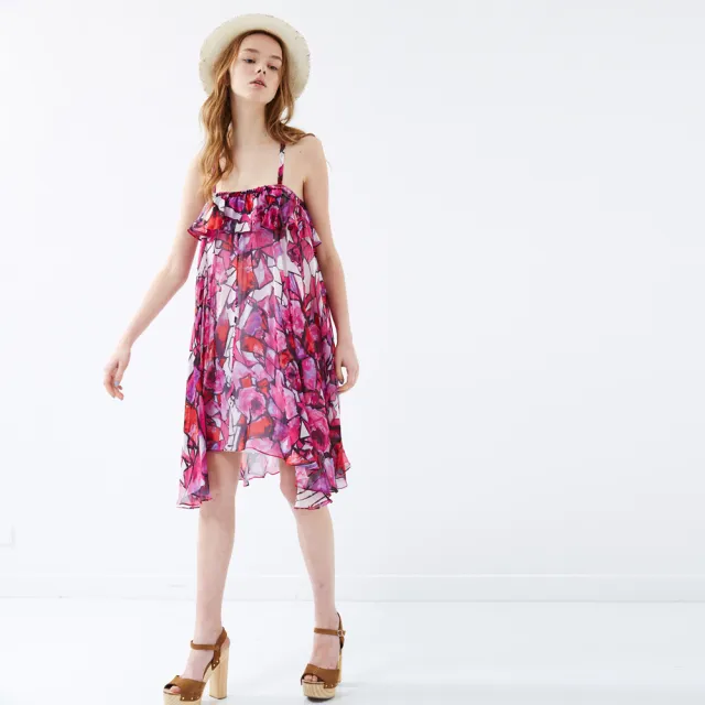 【ICHE 衣哲】滿版印花度假感洋裝