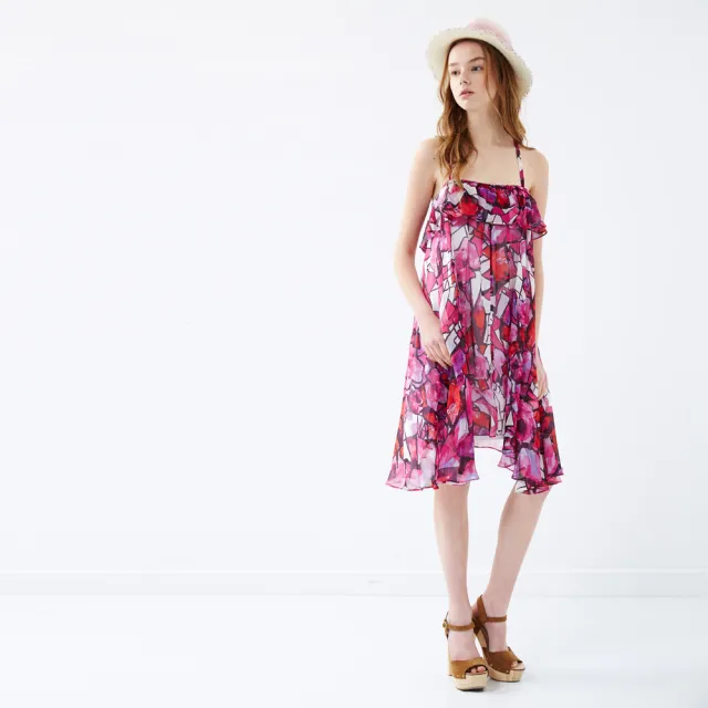 【ICHE 衣哲】滿版印花度假感洋裝