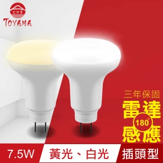 【TOYAMA特亞馬】LED雷達感應燈7.5W 插頭型(白光、黃光)