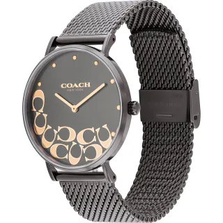 【COACH】大C 經典時尚米蘭帶女錶-灰/36mm(14503825)