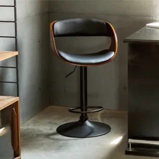 【完美主義】薩拉現代復古皮革木吧台椅/高腳椅-2入組(二色可選)
