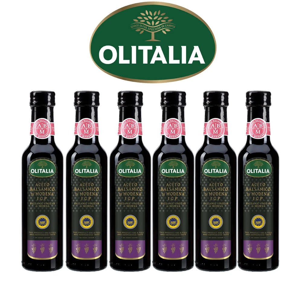 【Olitalia奧利塔】摩典那巴薩米克醋(250mlx6瓶-禮盒組)