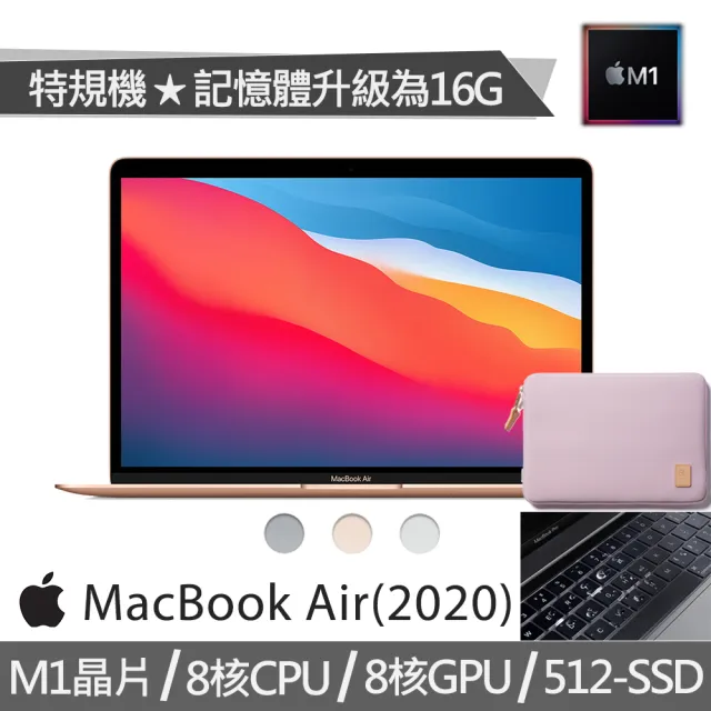 【Matter Lab保護袋+鍵盤膜】特規機 MacBook Air 13.3吋 M1晶片 8核心CPU 與 8核心GPU(16G/512G SSD)