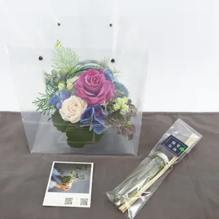 【HUGO DECO 榆果傢飾】紫玫瑰藍繡球香氛花藝(擬真花/香氛/花禮/節慶送花)