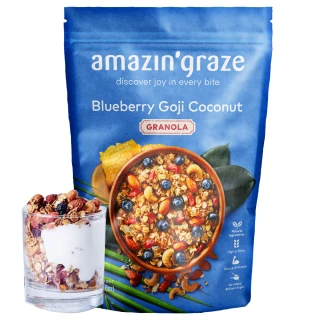 【Amazin graze】堅果穀物燕麥脆片250g-藍莓枸杞口味(高纖、非油炸)