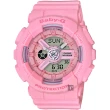 【CASIO 卡西歐】Baby-G 花朵系列雙顯手錶-玫瑰粉(BA-110-4A1DR)
