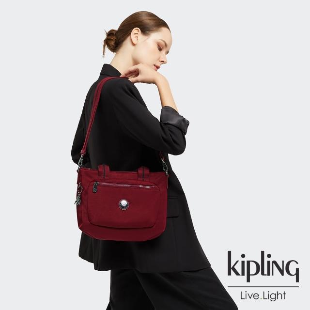 KIPLING【KIPLING】大人感紅酒色多袋拉鍊機能包-MIHO S