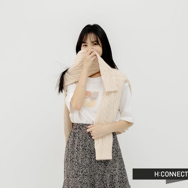 H:CONNECT【H:CONNECT】韓國品牌 女裝 -To Be Yourself 調色盤寬版T恤(米色)