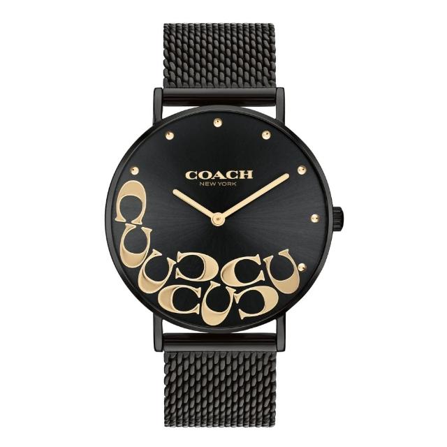 【COACH】設計款logo面盤米蘭帶腕錶36mm(14503826)