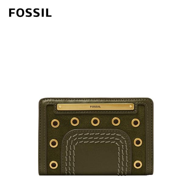 【FOSSIL】Liza 輕巧型真皮短夾-沼綠色 SL6502376