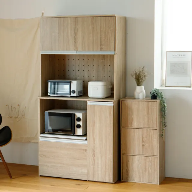 完美主義 日系簡約180cm三門兩抽廚房櫃 上下櫃 餐廚櫃 二色可選 Momo購物網