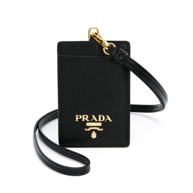 Prada 普拉達 經典三角logo Prada字母logo 吊掛式證件夾 識別證套 1mc007 Momo購物網