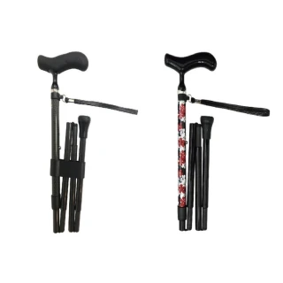 【SHIMA 島製作所】全方位碳纖折疊拐杖(顏色:碳纖紋、黑花)