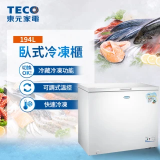 【TECO 東元】194公升 上掀式單門冷凍櫃(RL2017W)