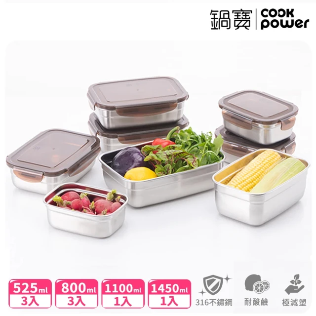 第01名 【CookPower 鍋寶】316不鏽鋼保鮮盒傳奇組合(二選一)