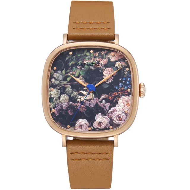 【姬龍雪Guy Laroche Timepieces】藝術系列腕錶-莫內   母親節(GA1002SF-02 方形x金殼)