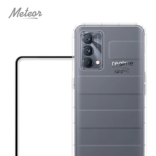 【Meteor】realme GT 大師版 手機保護超值2件組-活動品(透明空壓殼+鋼化膜)