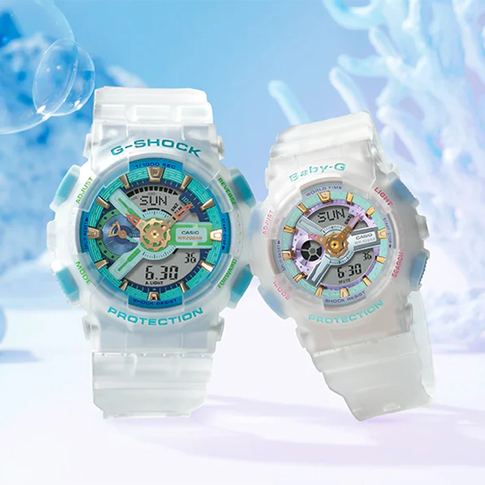 【CASIO 卡西歐】G-SHOCK BABY-G 珊瑚礁限量版 情侶手錶 對錶(SLV-21A-7A)
