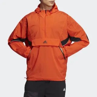 【adidas 愛迪達】外套 男款 運動 連帽外套 風衣外套 亞規 ST WV EXG JKT 橘 H40214