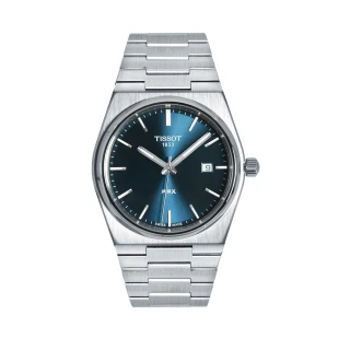 【TISSOT 天梭】PRX復古 銀框 藍面 銀色不鏽鋼錶帶 年中慶(T137.410.11.041.00)