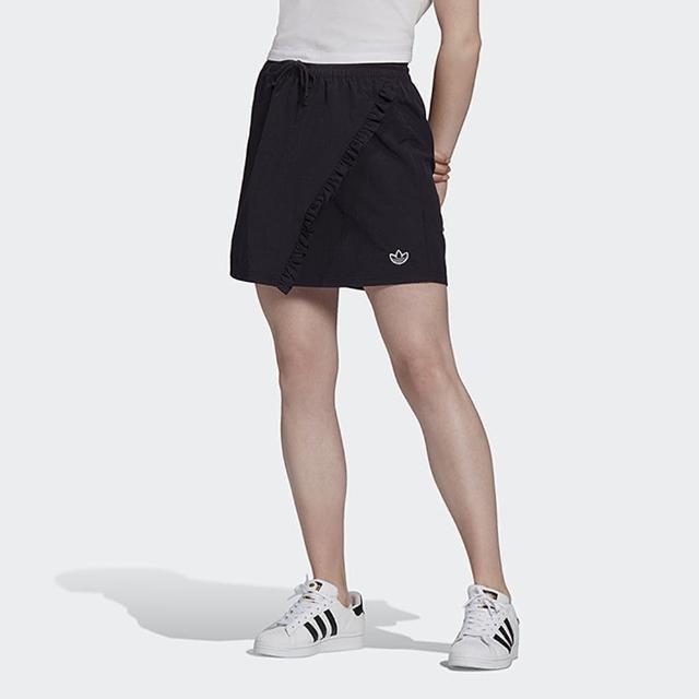 adidas 愛迪達【adidas 愛迪達】短裙 女款 運動 休閒 三葉草 亞洲尺寸 SKIRT 黑 FU3857