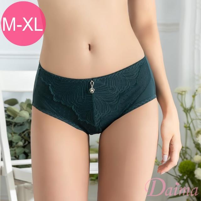 【Daima 黛瑪】M-XL睫毛舒棉包臀法式蕾絲小褲(綠色)