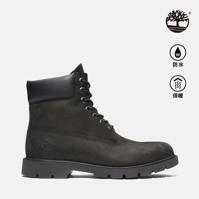 Timberland 官方旗艦 男款黑色休閒防水中筒靴(A4