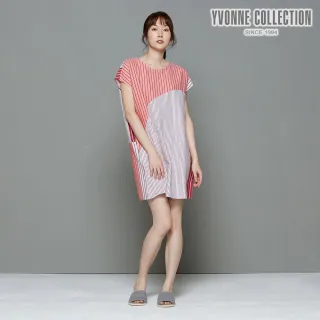 【Yvonne Collection】幾何大圓短袖洋裝(玫瑰粉)