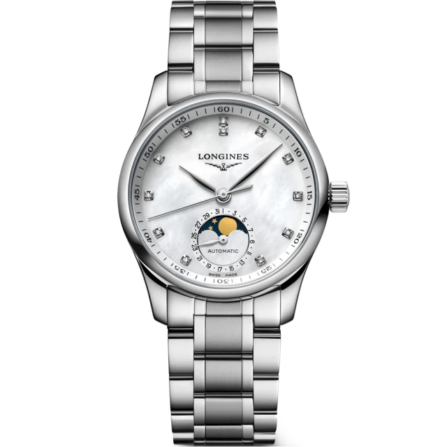 【LONGINES 浪琴】Master 巨擘系列月相機械女錶-34mm(L24094876)