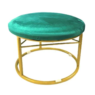 【Mega寢飾】北歐簡約金框蘑菇椅 輕奢(矮凳 小椅 圓椅 沙發椅 小椅凳)